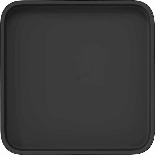 vidaXL Plastic Black Pot Plate 21x21cm Set of 6 42020363