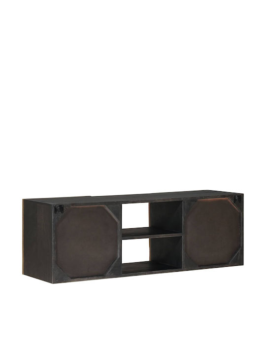 TV-Ständer aus Metall & Holz Messing M105xT30xH35cm