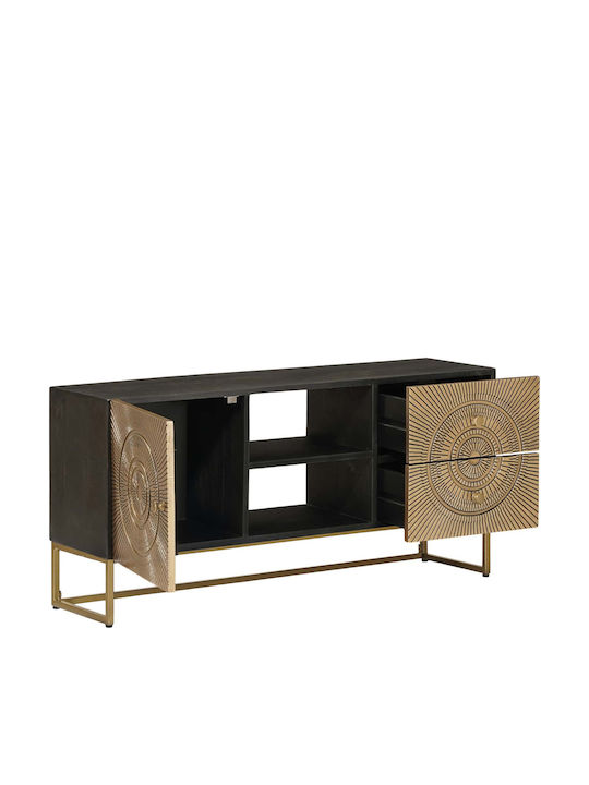 TV-Ständer aus Metall & Holz Messing M105xT30xH50cm