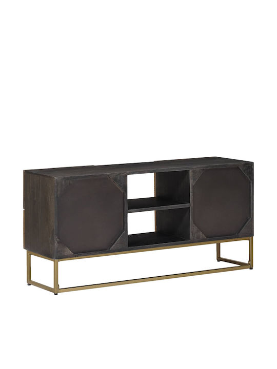 TV-Ständer aus Metall & Holz Messing M105xT30xH50cm