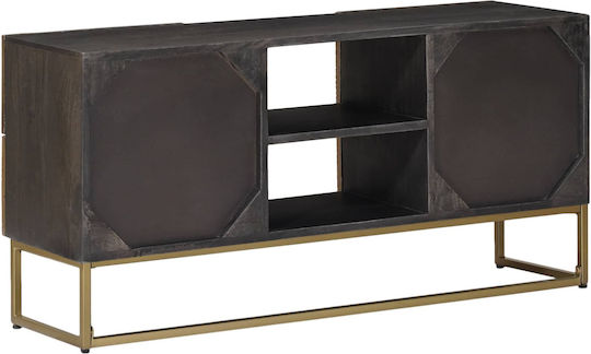 TV Stand Metal & Wood Brass W105xD30xH50cm