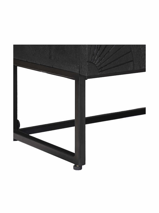 vidaXL TV-Ständer aus Metall & Holz Schwarz M105xP30xH54cm