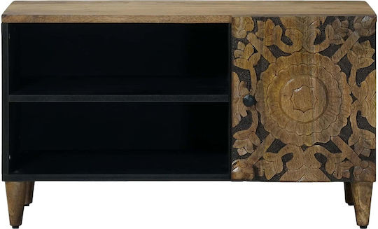 TV Stand Metal & Wood Brown L80xW31.5xH46cm