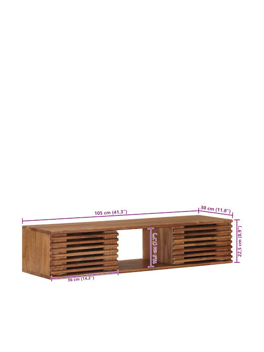 TV Stand Metal & Natural Wood L105xW30xH22.5cm
