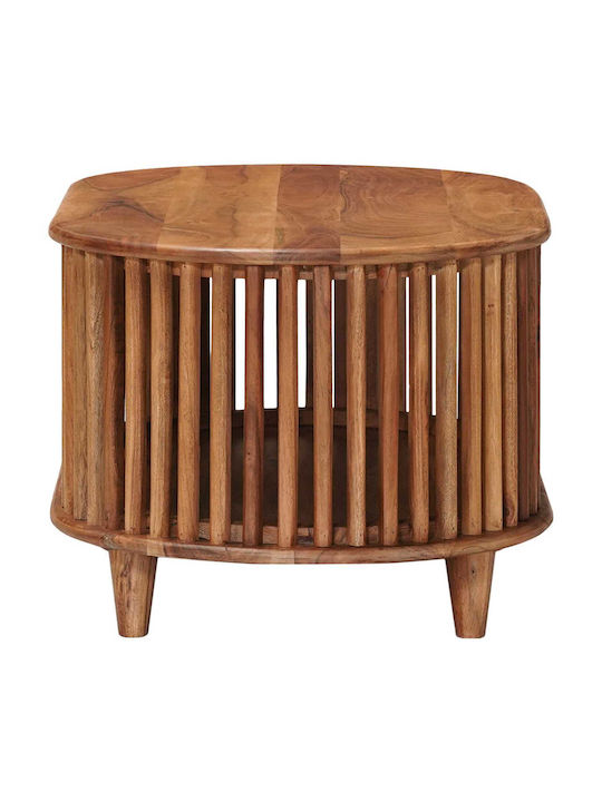 Rectangular Central Wooden Coffee Table Natural W85xL50xH40cm