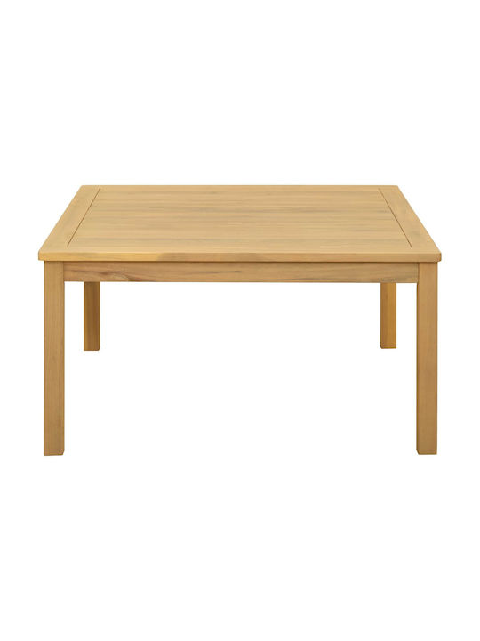 Square Central Wooden Coffee Table Light Acacia W85xL85xH45cm