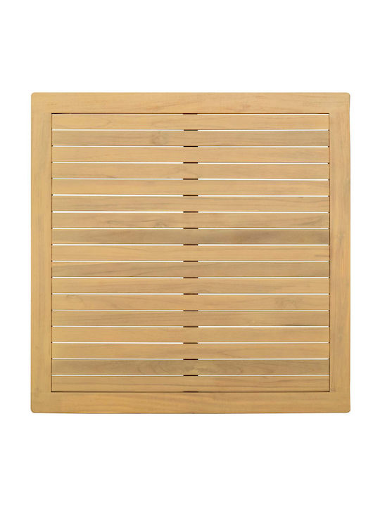 Square Central Wooden Coffee Table Light Acacia W85xL85xH45cm