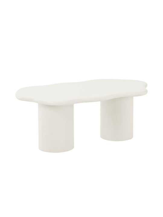Oval Central Coffee Table Nubia Wooden Cream W120xL70xH45cm