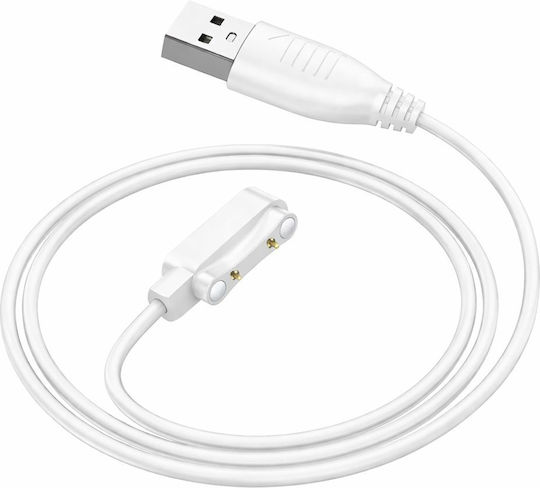 Charger Compatible Hoco Y18 Maxcom Fw59 Smartwatch White Magnet Distance 18mm Contact Distance 0.8mm