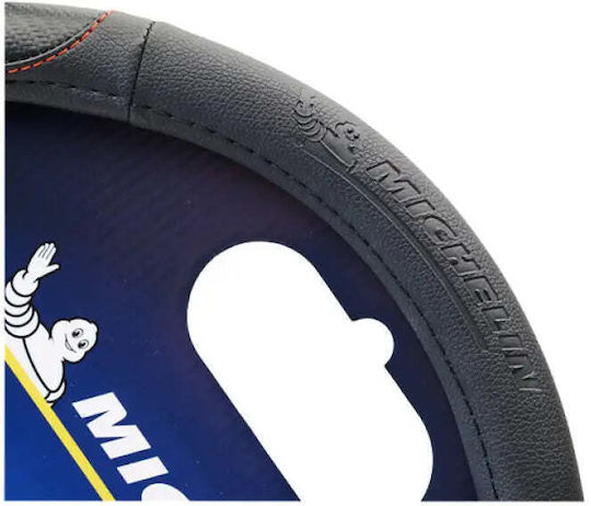 Michelin Steering Wheel Cover Black Red Stitching 36.8 39.4cm Wml-1002-nr