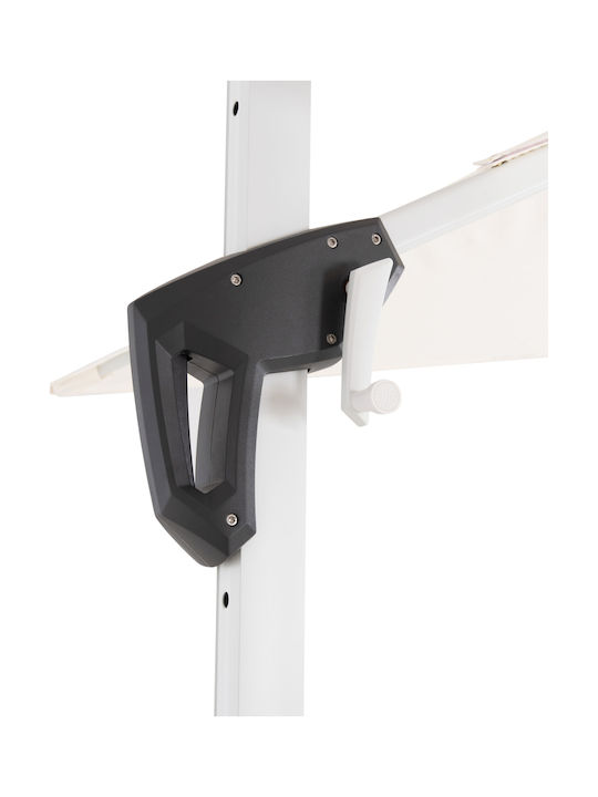 Professional Hanging Aluminum Parasol Javante White 2.7x2.7xH2.7m