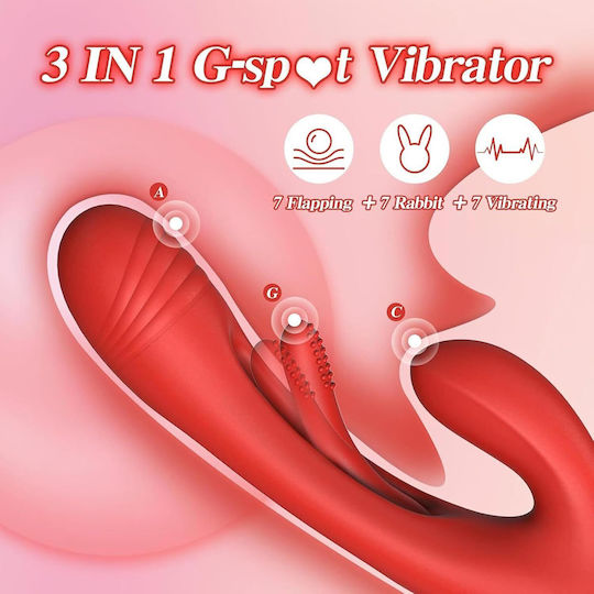 Smd Duopleaser Dual Motor Rabbit Vibrator 7 Vibration & 7 Pulsation Modes Medical-grade Silicone 24 Cm Red