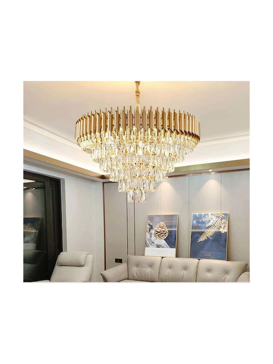 Alista Home Πολυέλαιος Ø80cm με Κρύσταλλα Χρυσός Alista Home Πολυέλαιος Ø80cm με Κρύσταλλα Χρυσός