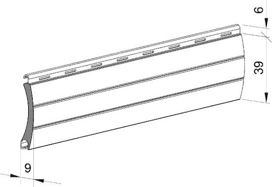 Set 5 Aluminum Slats 39 Mm Brown 1.5m