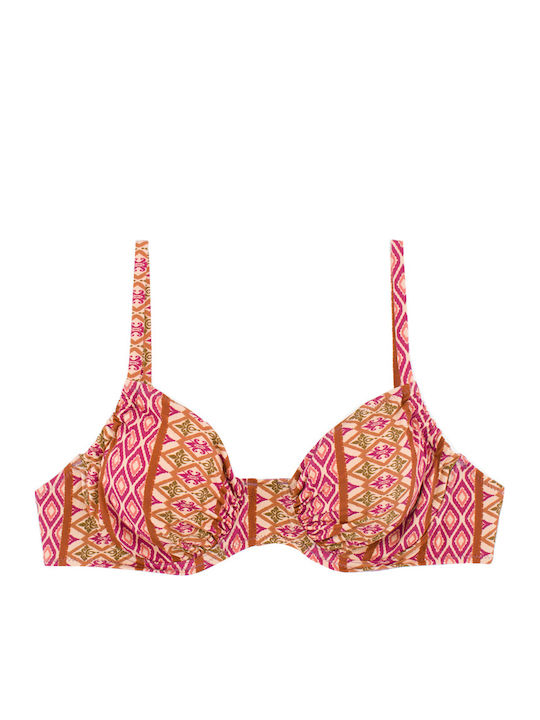 Plus Size Women's Swimsuit Bikini Underwire Boho Flexfit Burgundy