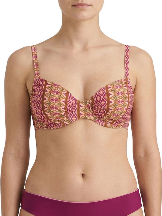 Plus Size Women's Swimsuit Bikini Underwire Boho Flexfit Burgundy