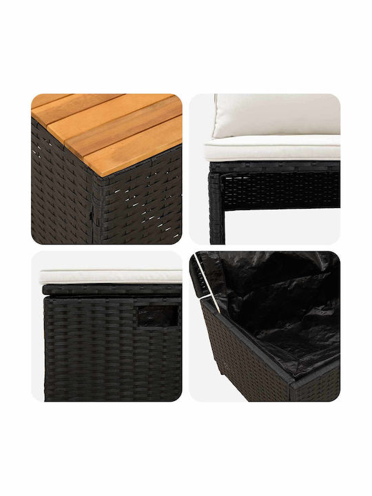Garten- und Outdoor-Möbelsets 4 Stück Schwarz mit Kissen