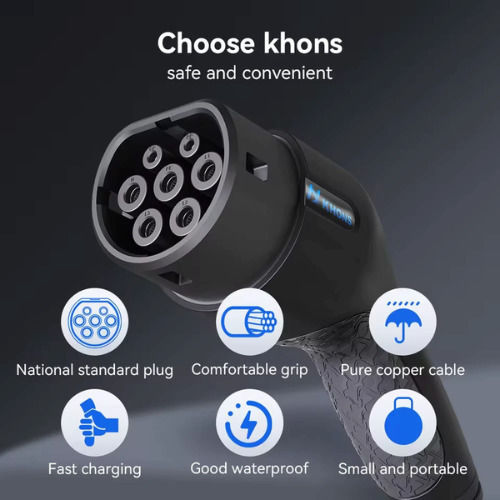 Khons Kh11k1635m 11kW 16A Three-phase Charging Cable 5m Type 2 EV Cable Type 2 Female to Male Plug 3-phase