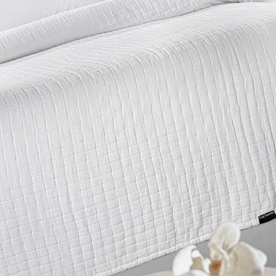 Guy Laroche Coverlet King Size Cotton White 270x250cm