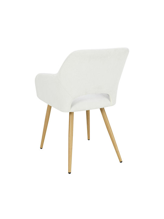 Tiyana Dining Armchair With Fabric Upholstery Ecru 60.5x55x83cm