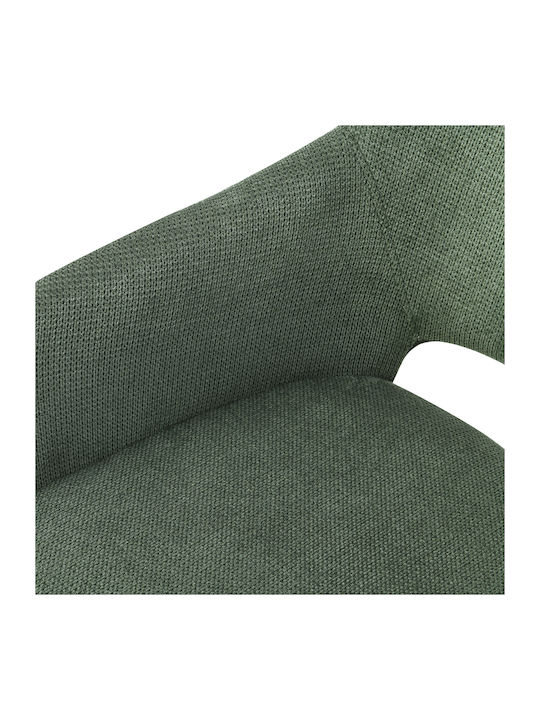Tiyana Dining Armchair With Fabric Upholstery Green 60.5x55x83cm