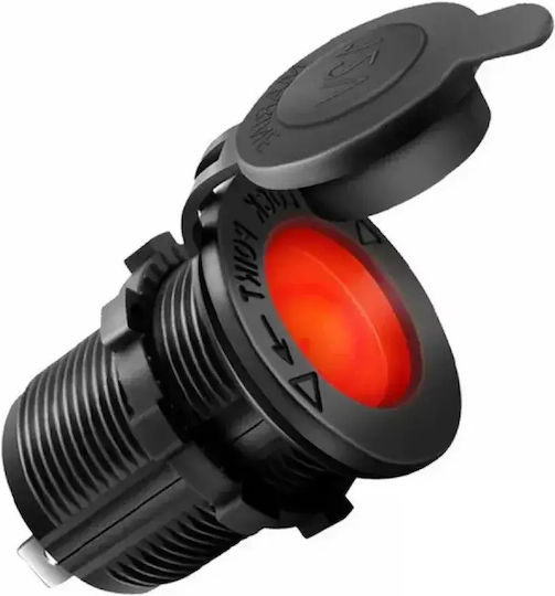 Wasserdichte Zigarettenanzünderbuchse 12v/24v Rotes LED-Licht & Schutzkappe Tc-462