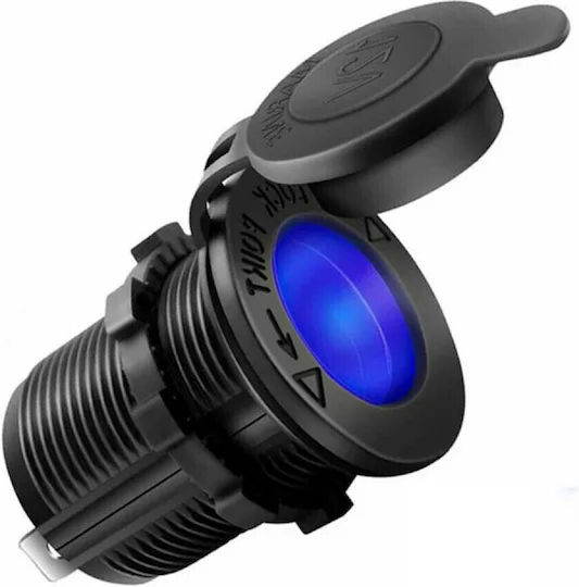 Wasserdichte Zigarettenanzünderbuchse 12v/24v Blaues LED-Beleuchtung & Schutzkappe Tc-461