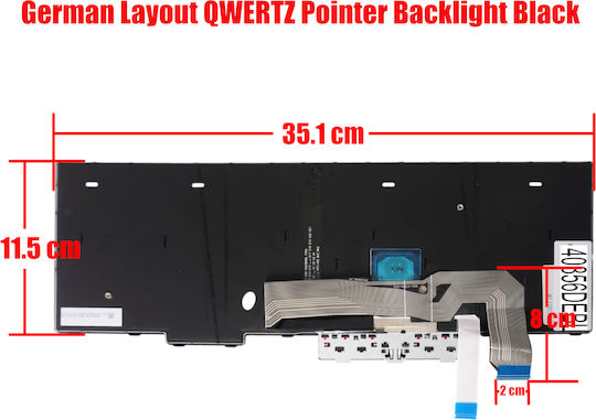 German Laptop Keyboard Lenovo Thinkpad L15 20u3 20u4 20u7 20u8 Gen 2 20x4 20x8 T15p 20tn 21a7 21da P15v 20tq 21a9 21d8 5n20w68145 5n20w68253 with Pointer Backlight Black Code 40856debl