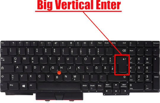 German Laptop Keyboard Lenovo Thinkpad E15 20rd 20re Gen 1 E15 Gen 2 20t8 20t9 5m10w64513 01xy010 Sn20u63990 987abzv De Without Frame With Pointer Black Κωδ.40949denofr