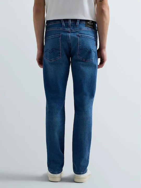 Anbass Men's Elastic Jeans Pants with Skinny Fit Blue