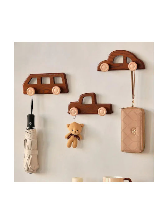 Pandaboo Kids Wall Hanger Multi Hook Wooden 3 Pieces Pandaboo Kids Wall Hanger Multi Hook Wooden 3 Pieces