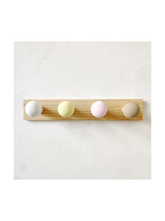 Pandaboo Kids Wall Hanger Multi Hook Wooden Blue