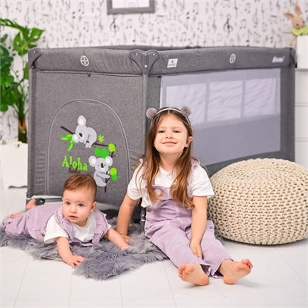 Lorreli Noemi Playpen 2 Levels With Mattress Green