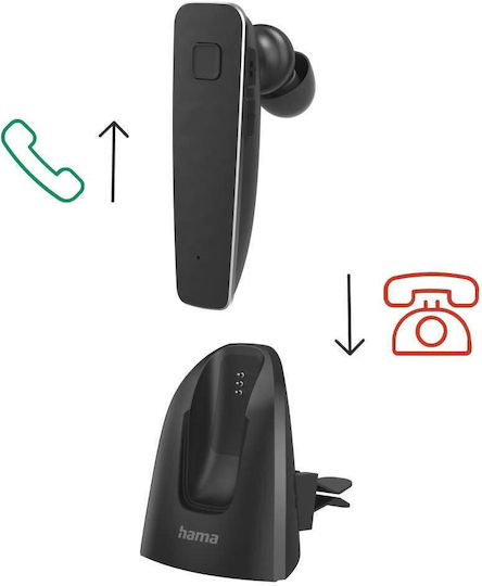 HAMA My Voice 2100 In Ear Bluetooth Хендсфри Слушалка с Устойчивост на Изпотяване и Калъф за Зареждане Черна