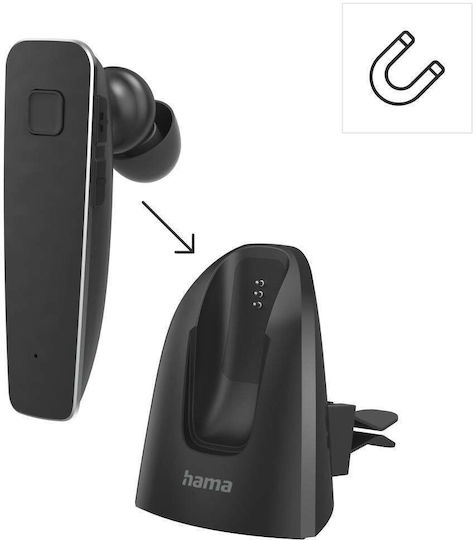 HAMA My Voice 2100 In Ear Bluetooth Хендсфри Слушалка с Устойчивост на Изпотяване и Калъф за Зареждане Черна