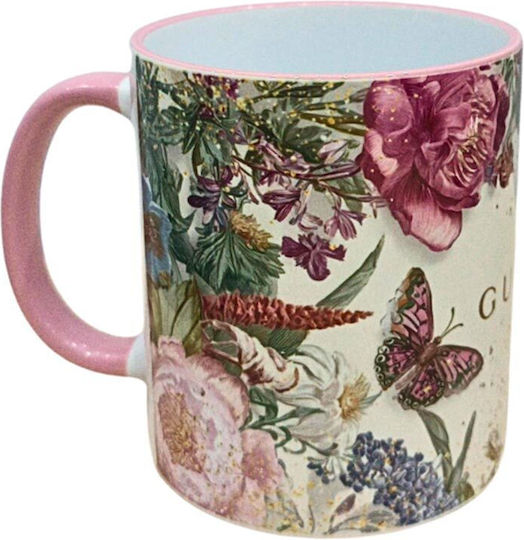 Blumige Tasse Keramik Beige 330ml Blumige Tasse Keramik Beige 330ml