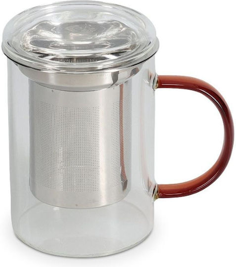 Ona Glass Mug With Lid Transparent 430ml Ona Glass Mug With Lid Transparent 430ml