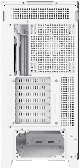 GameMax LEADER 2 Gaming Midi Tower Κουτί Υπολογιστή με Πλαϊνό Παράθυρο και ARGB Φωτισμό Λευκό