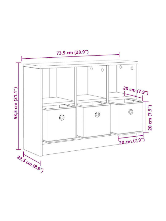 Storage Drawer Wooden M73.5xW22.5xH53.5cm
