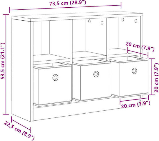 Storage Drawer Wooden M73.5xW22.5xH53.5cm