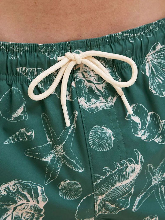Men's Swimwear Shorts Mallard Green with Patterns