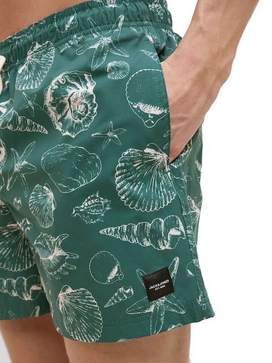Men's Swimwear Shorts Mallard Green with Patterns