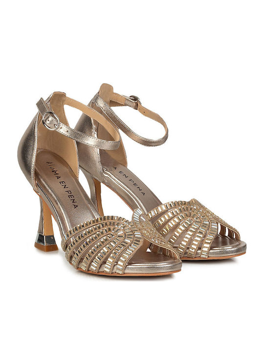 Alma en Pena Gold Sandals