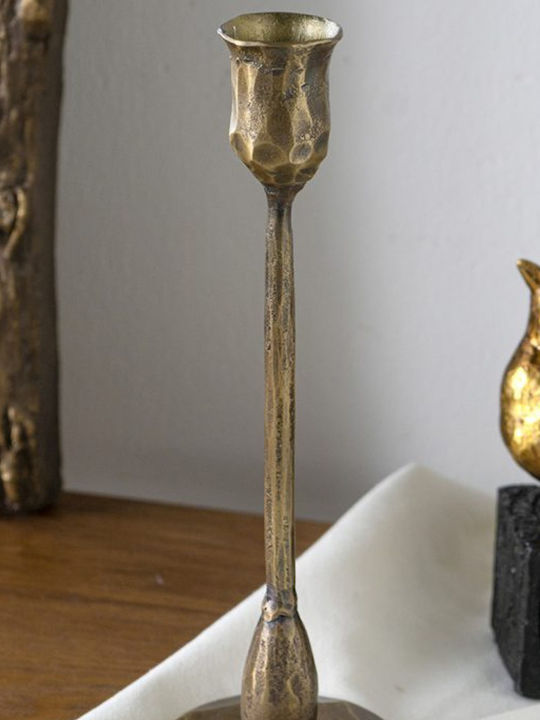 Artekko Set Kerzenhalter Metall in Gold Farbe 2 Stück