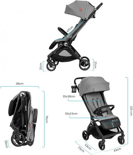 Kidnort Carucior Pentru Bebe Potrivit Pentru Nou-Născut Gri