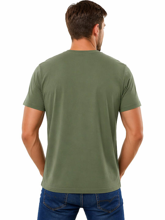 Cotton Point Ανδρικό Διαφημιστικό T-shirt Κοντομάνικο Χακί