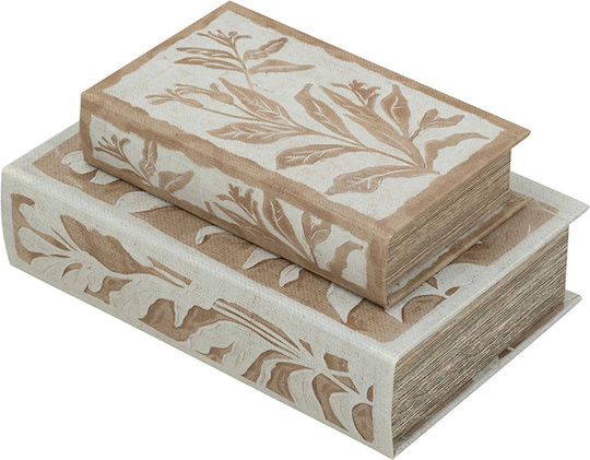 Artekko Set Cutii Decorative Din Lemn În Formă De Carte 2 Bucăți
