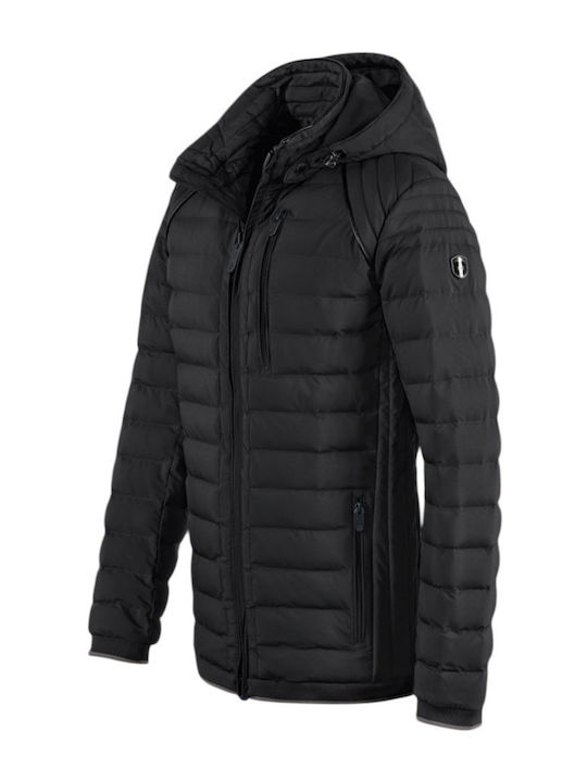 Winter Puffer Waterproof And Windproof Black Jacket