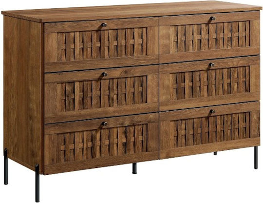 Comoda pentru Dormitor Elvendor Plus cu 6 sertare Maro 121x46x83.5buc Comoda pentru Dormitor Elvendor Plus cu 6 sertare Maro 121x46x83.5buc