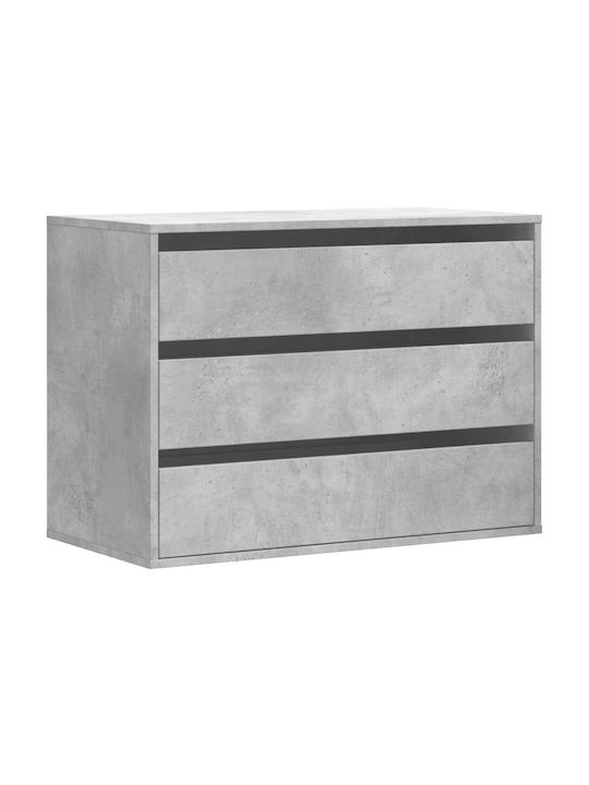 Συρταριέρα Κρεβατοκάμαρας mit 3 Schubladen Gray 80x41x58cm